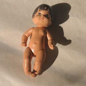 Heart Family 4" Doll Boy Baby Toddler Mattel  Barbie 1976 Vintage Brown Hair